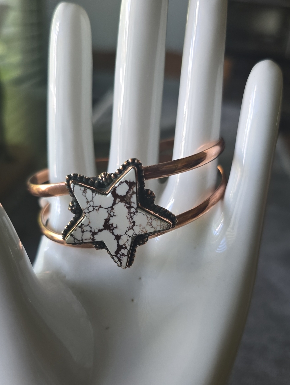 Wild Horse Star Copper Cuff Bracelet - Picture 1 of 4